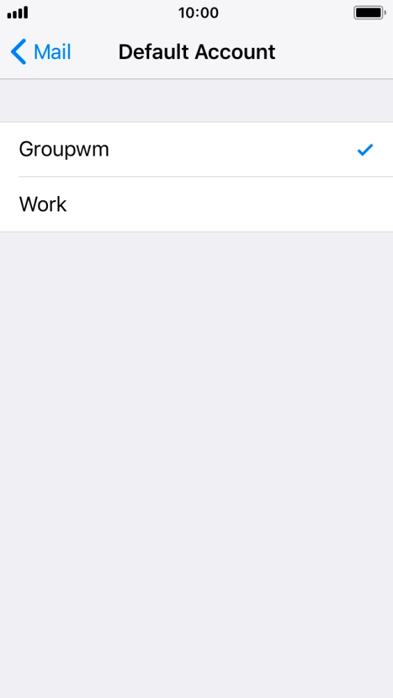 Press the required email account to select the email account as your default account.