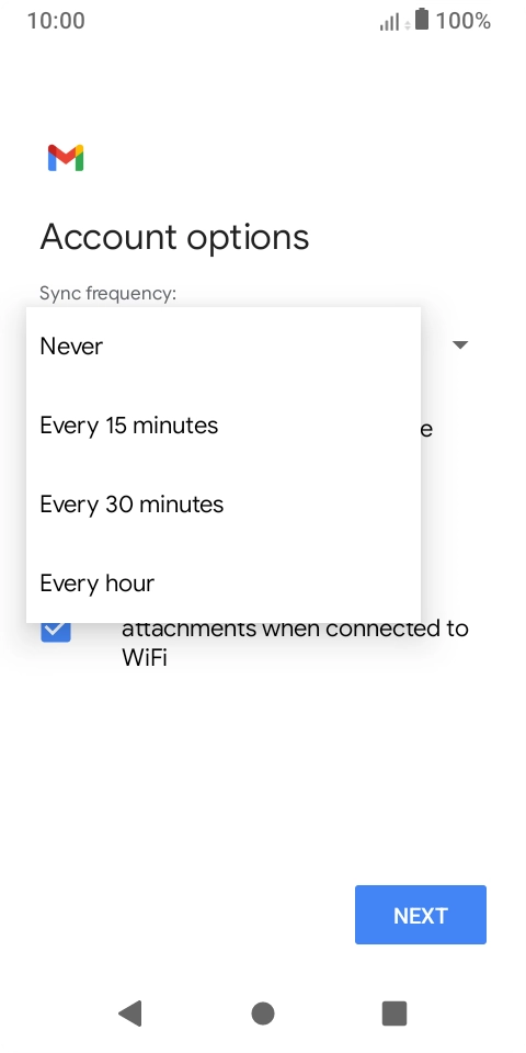 Press the required setting.