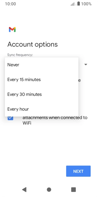 Press the required setting. Press the required setting.