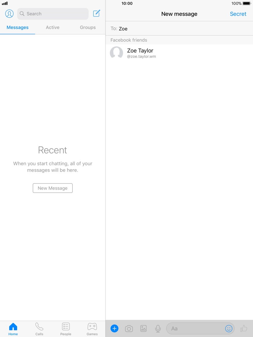 Press the required contact. Press the required contact.