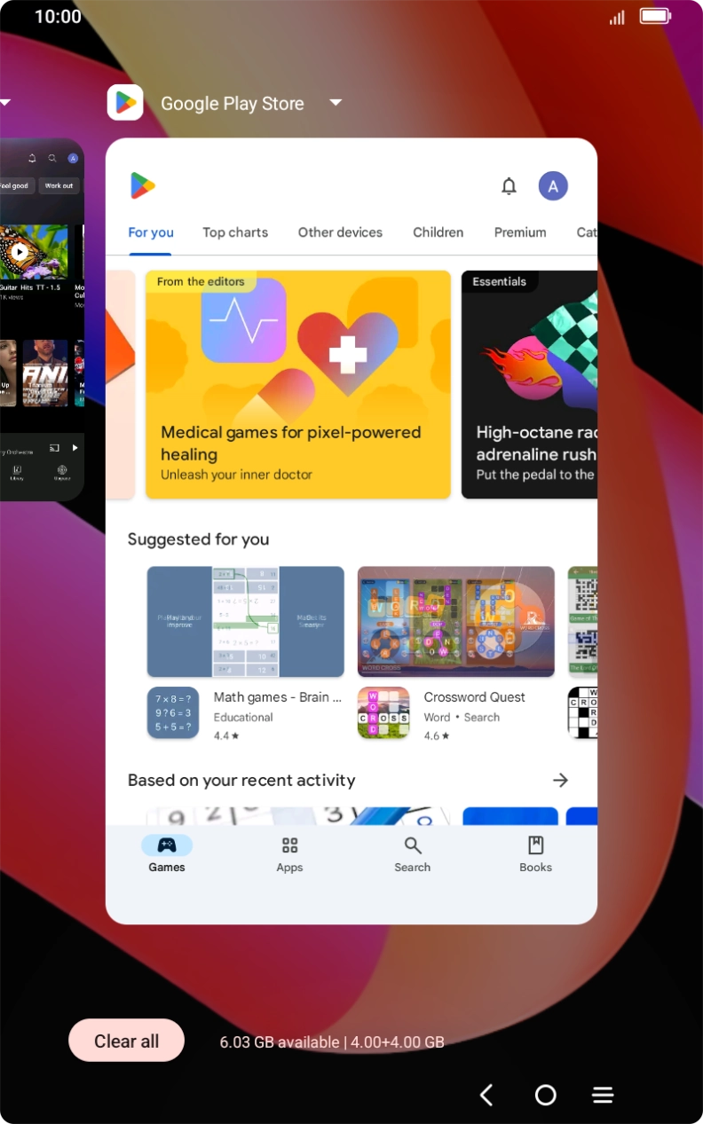 To end one running application, slide your finger upwards on the required application.