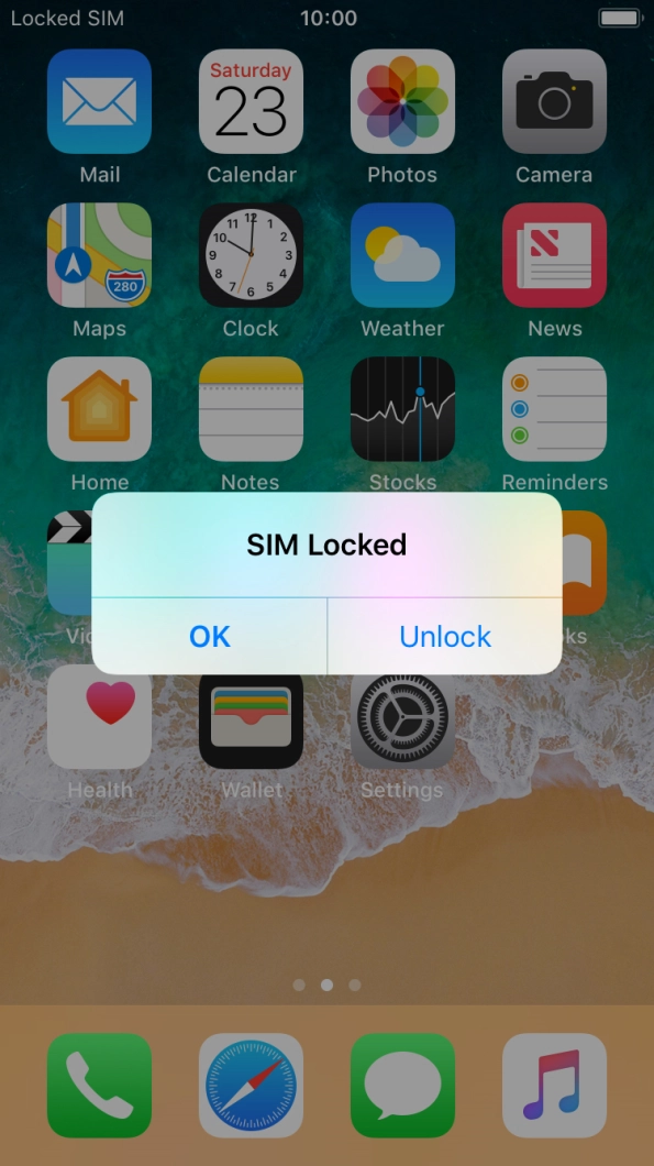 If your SIM is locked, press Unlock.