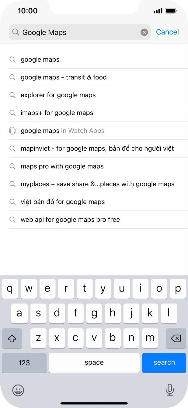 Key in Google Maps and press search.