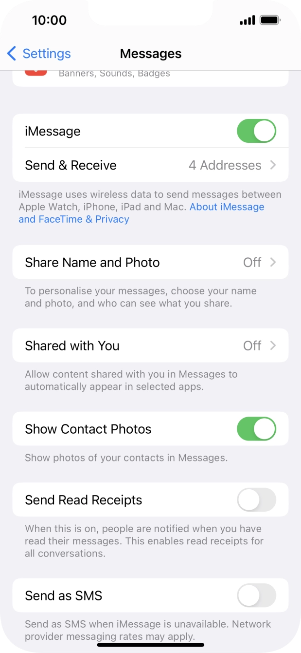 Press the indicator next to 