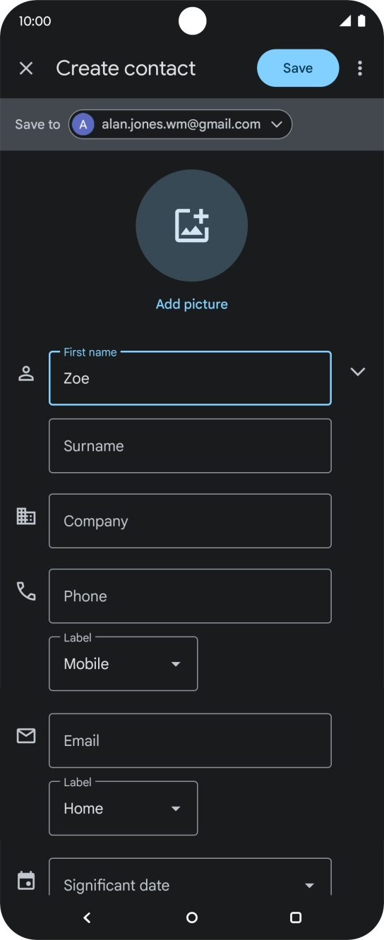 Press Surname and key in the last name.