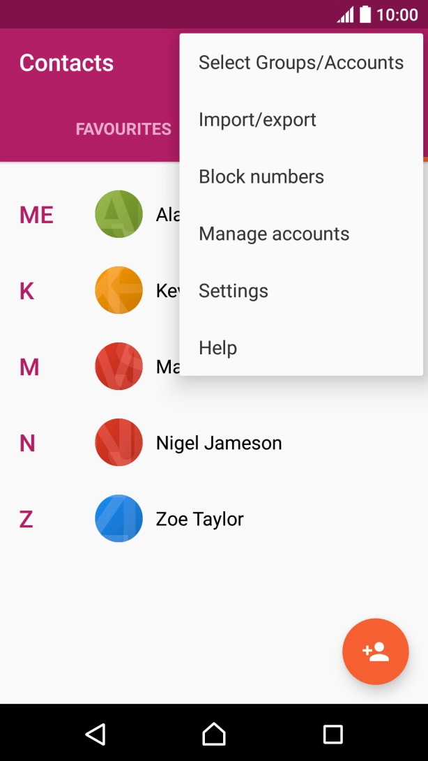 Press Import/export. Press Import/export.