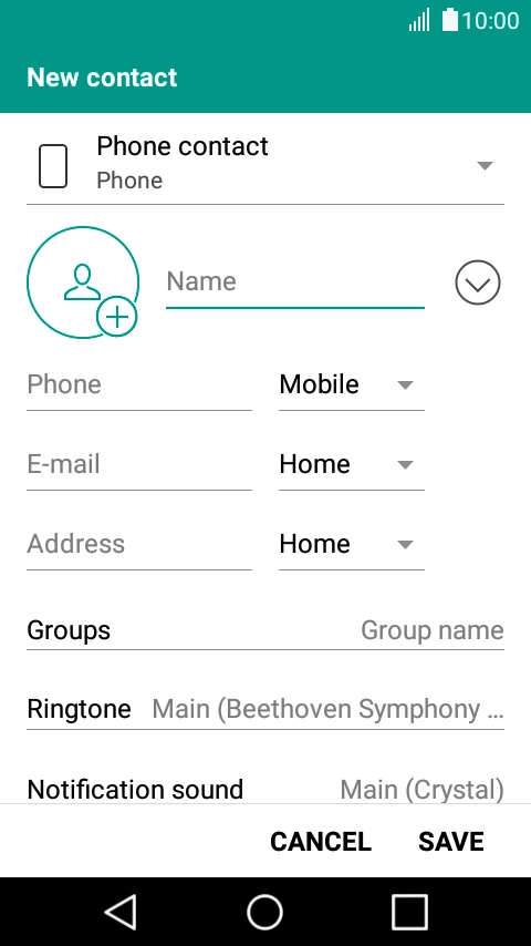 Press Name and key in the name.