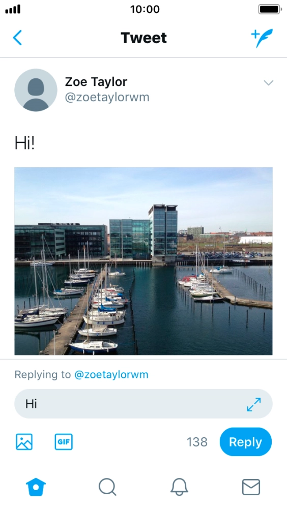 Write the required reply and press Reply.