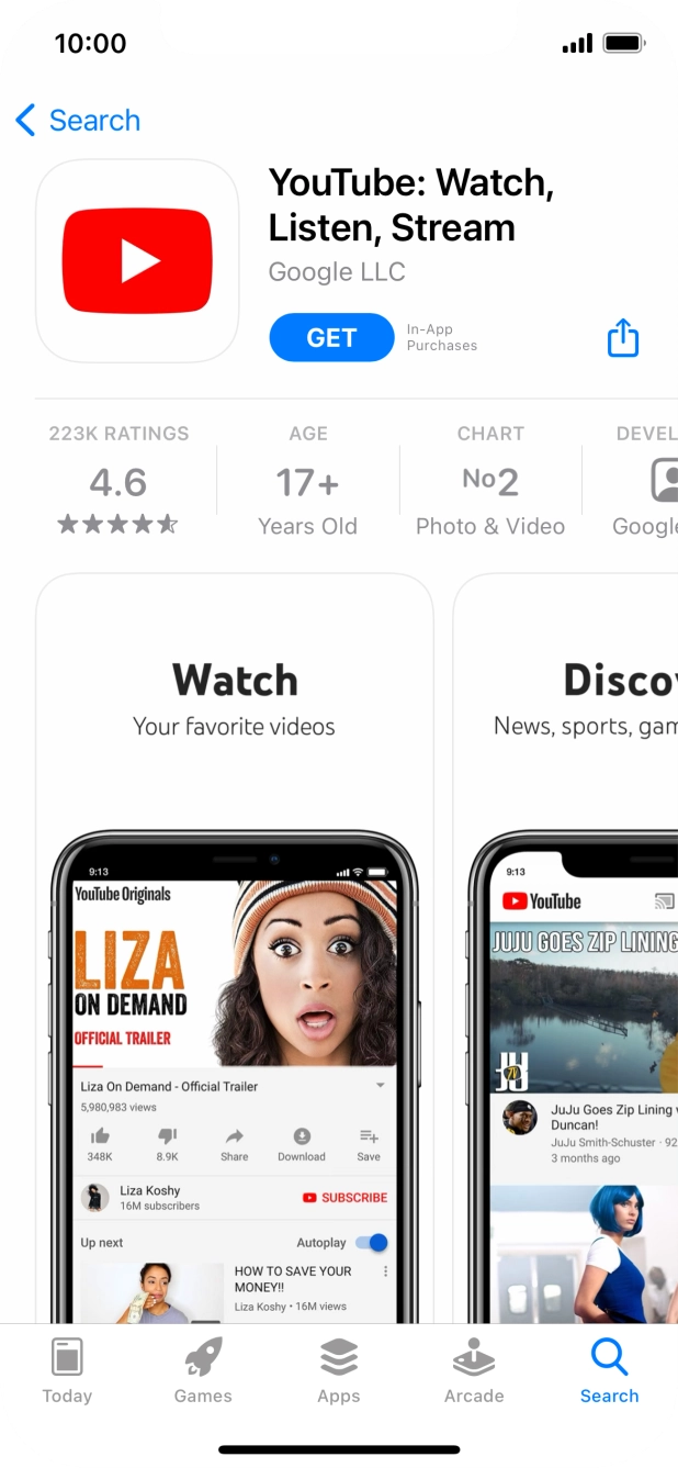 Press GET and follow the instructions on the screen to install the app.