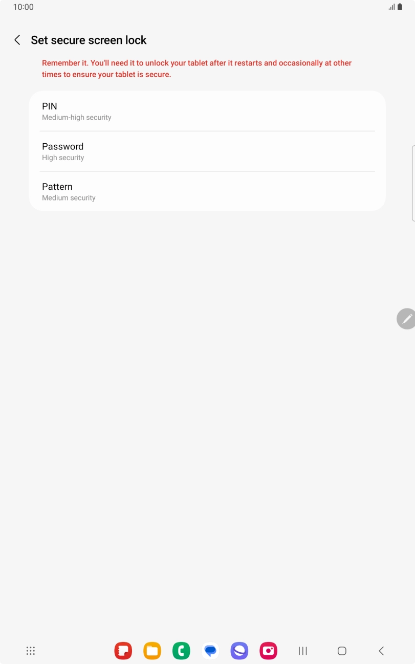 Press the required lock code and follow the instructions on the screen to create an additional lock code.