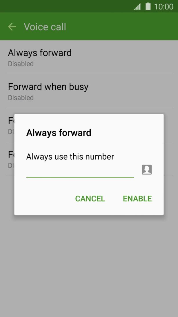 Key in +61101 and press ENABLE.