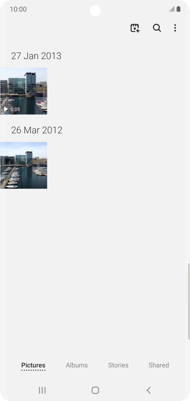 Press Albums and go to the required folder.