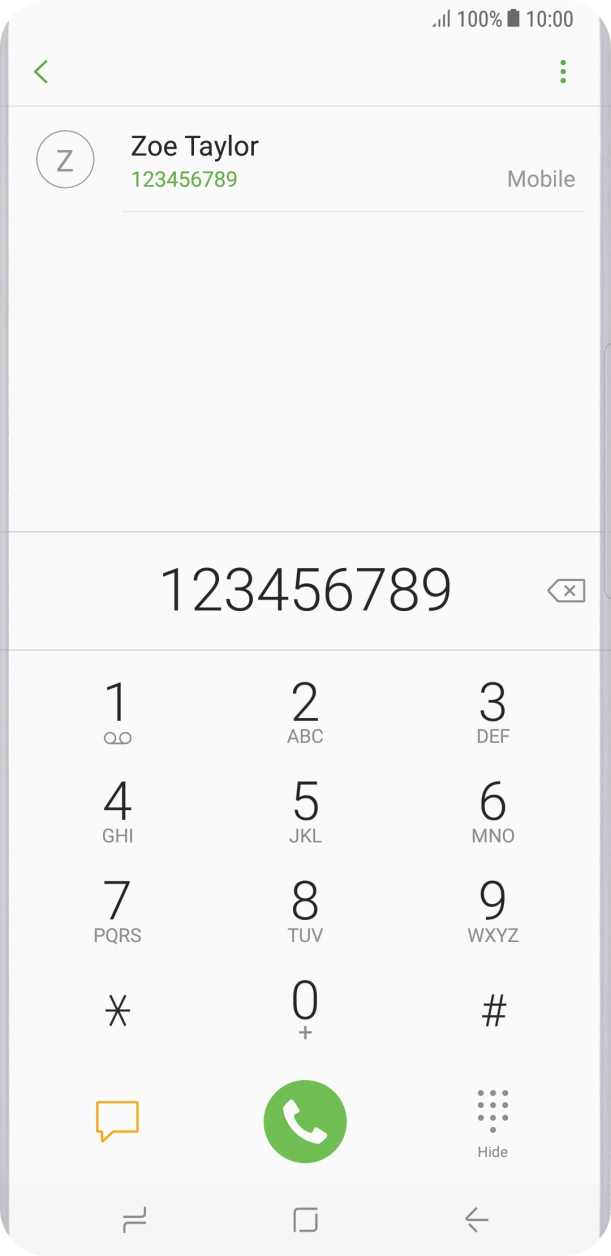 Key in the required number and press the call icon.