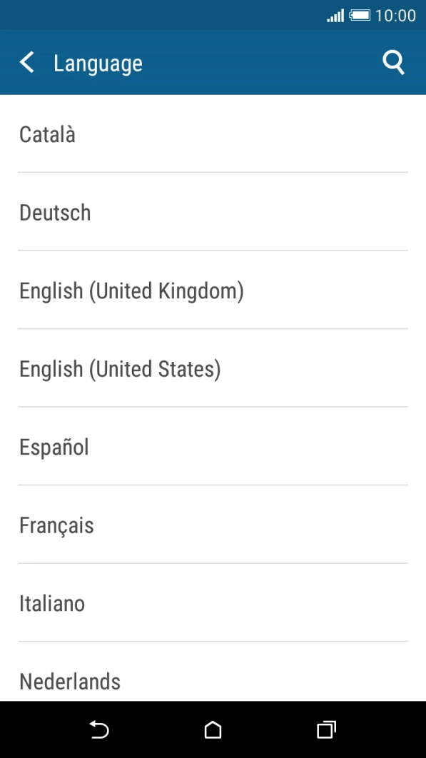 Press the required language.