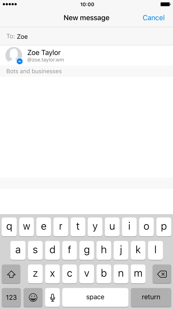 Press the required contact.
