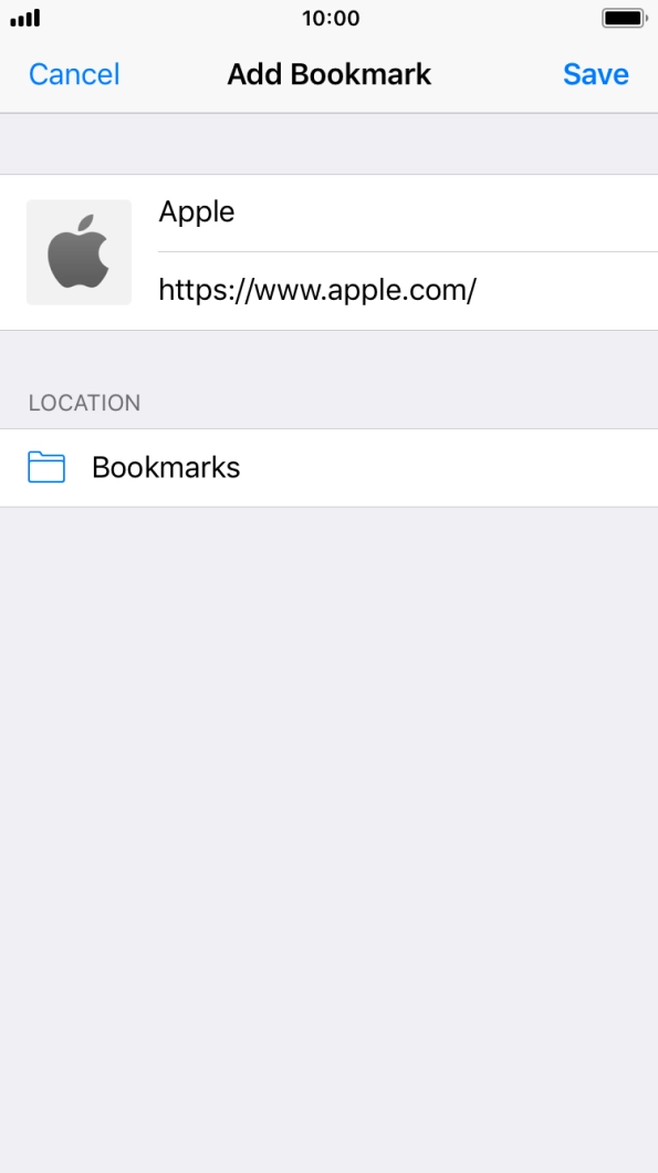 Key in the required name of the bookmark and press Save.