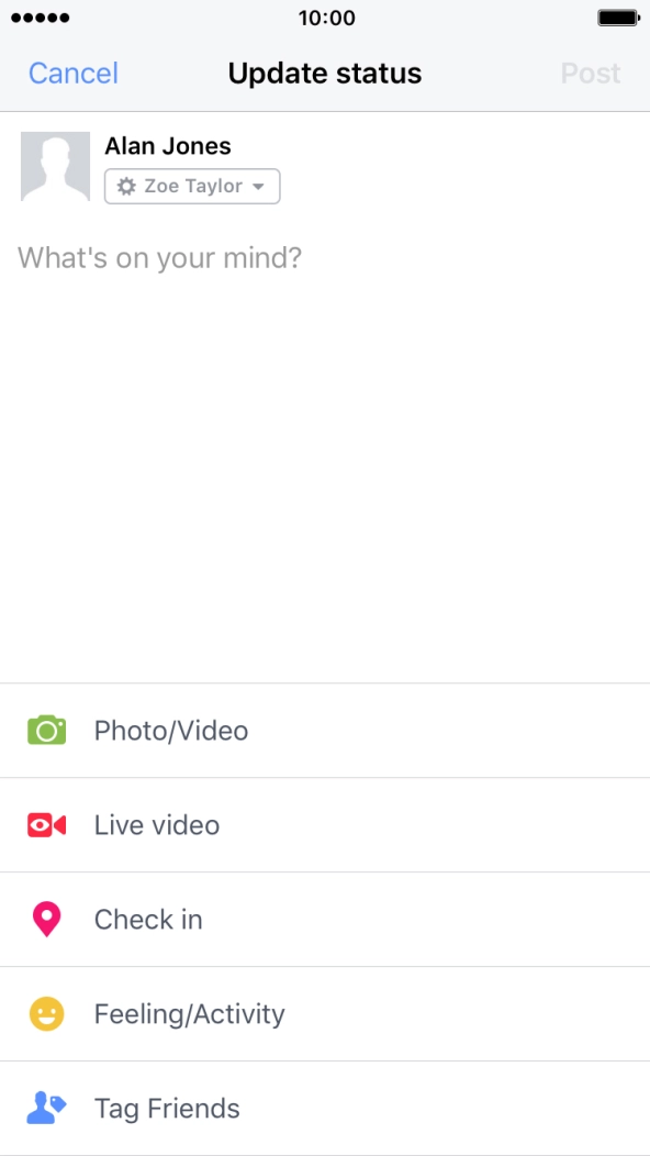 Press the text input field.