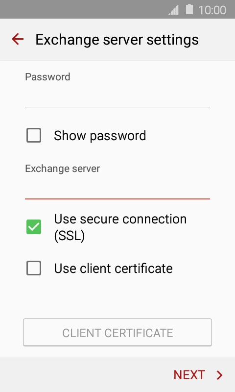 Press Use secure connection (SSL) to turn the function on or off.