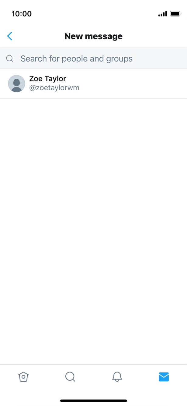 Press the search field and key in the first letters of the recipient's name.