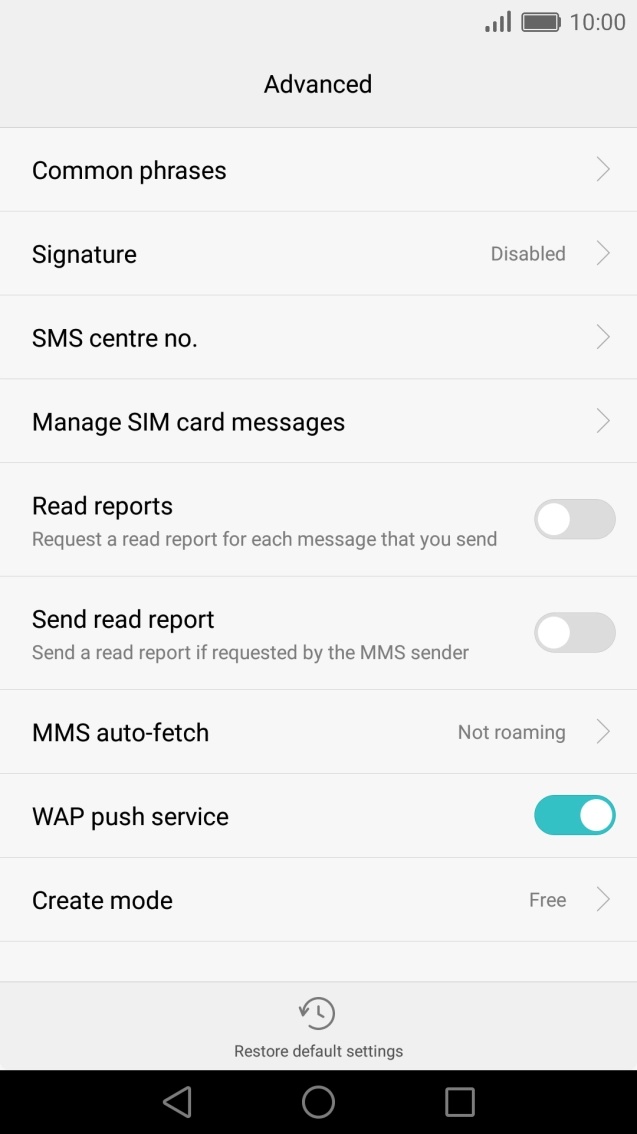Press SMS centre no..