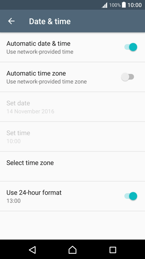 Press Automatic time zone to turn on the function.