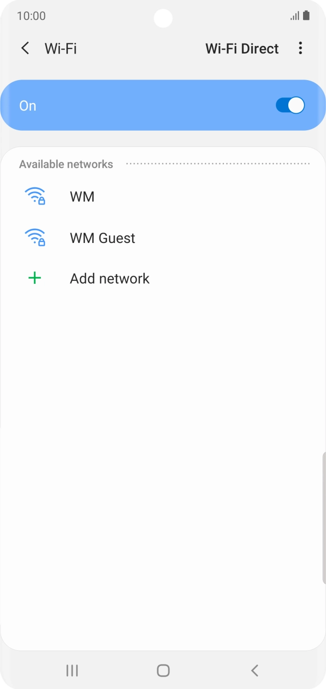 Press the required Wi-Fi network.
