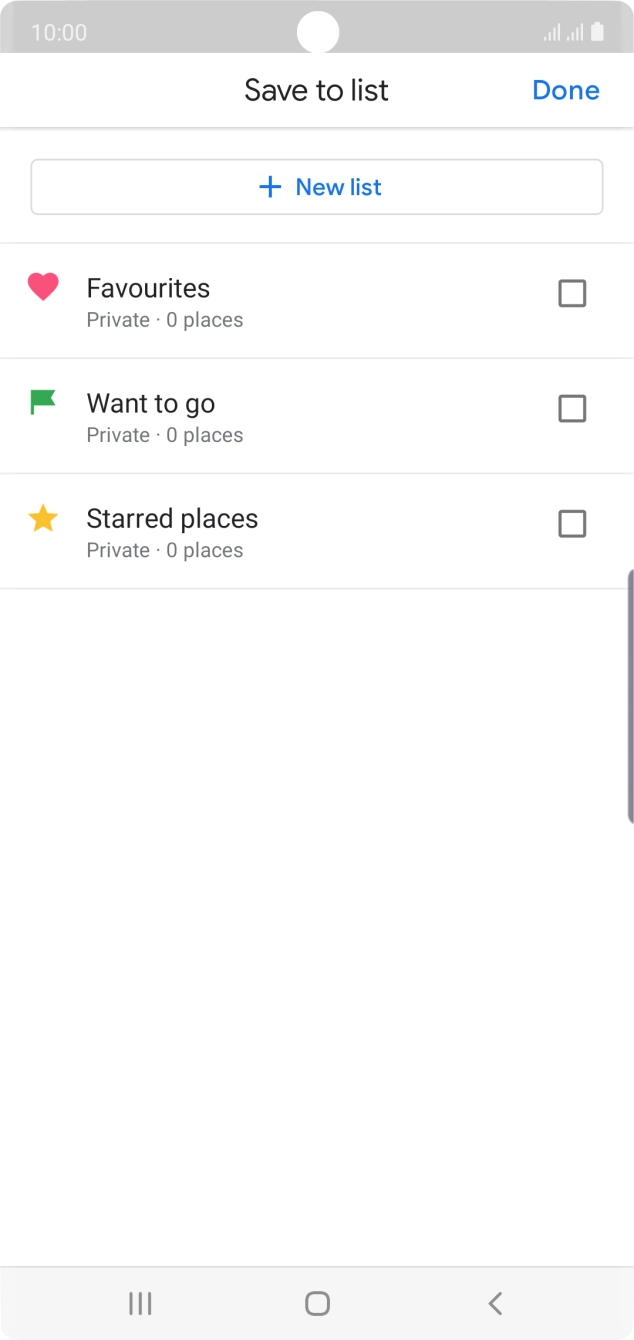 Press the required setting.