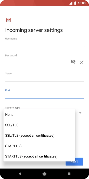 Press SSL/TLS. Press SSL/TLS.