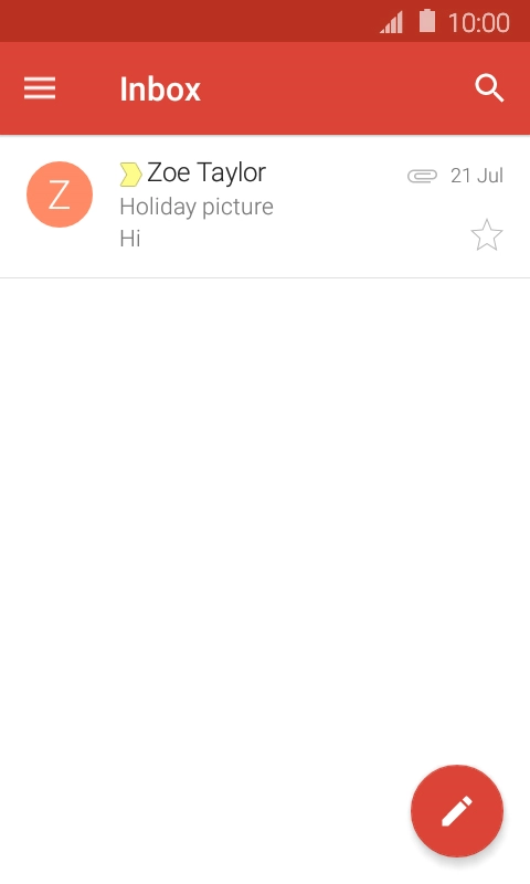 Press the new email icon.