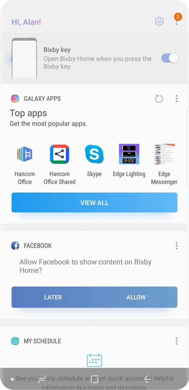 Press the Home key to return to the home screen.