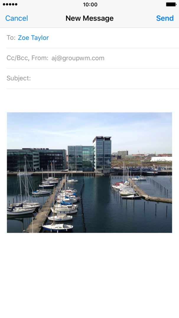 Write the text and press Send.