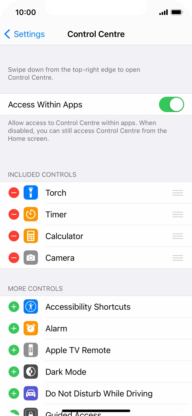 Press the indicator next to 