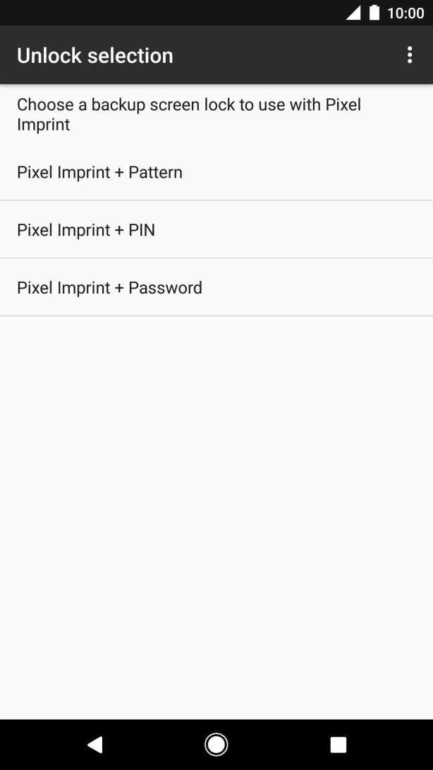 Press the required setting and follow the instructions on the screen to create an additional phone lock code.