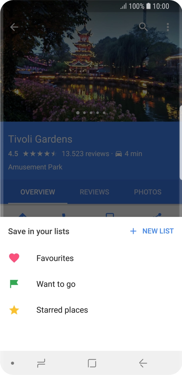 Press the required setting.