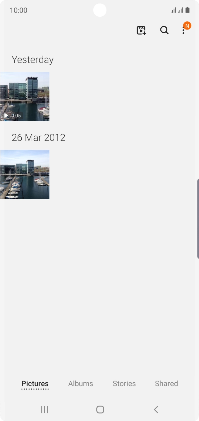 Press Albums and go to the required folder.