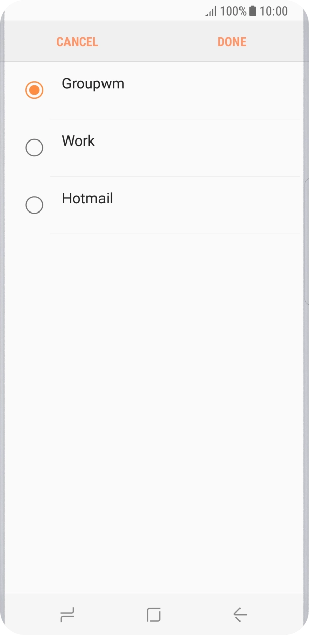 Press the required account.