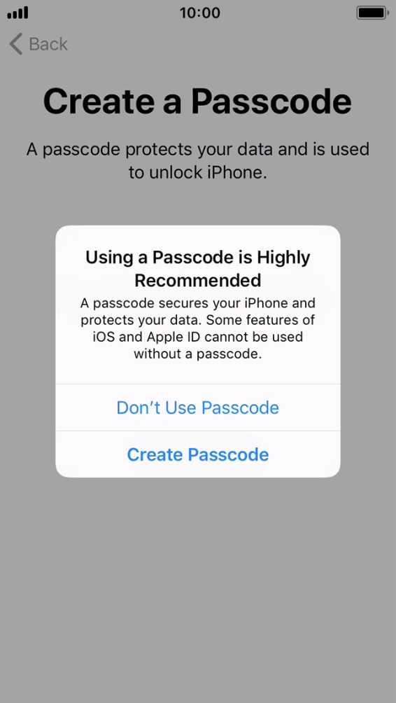 If you turn off the function, press Don't Use Passcode. If you turn off the function, press Don't Use Passcode.