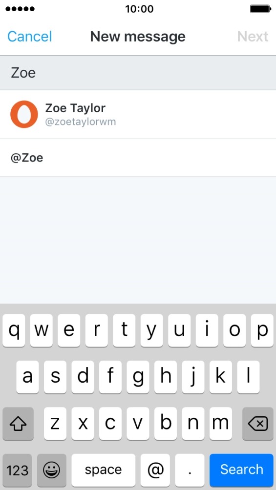Press the required contact.