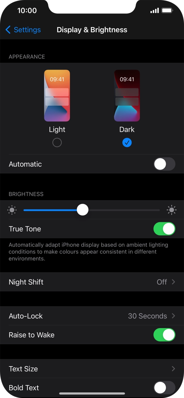 Press the indicator next to 