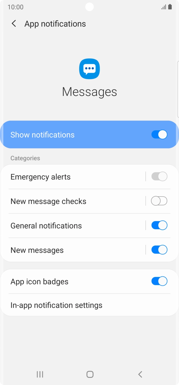 Press the indicator next to 