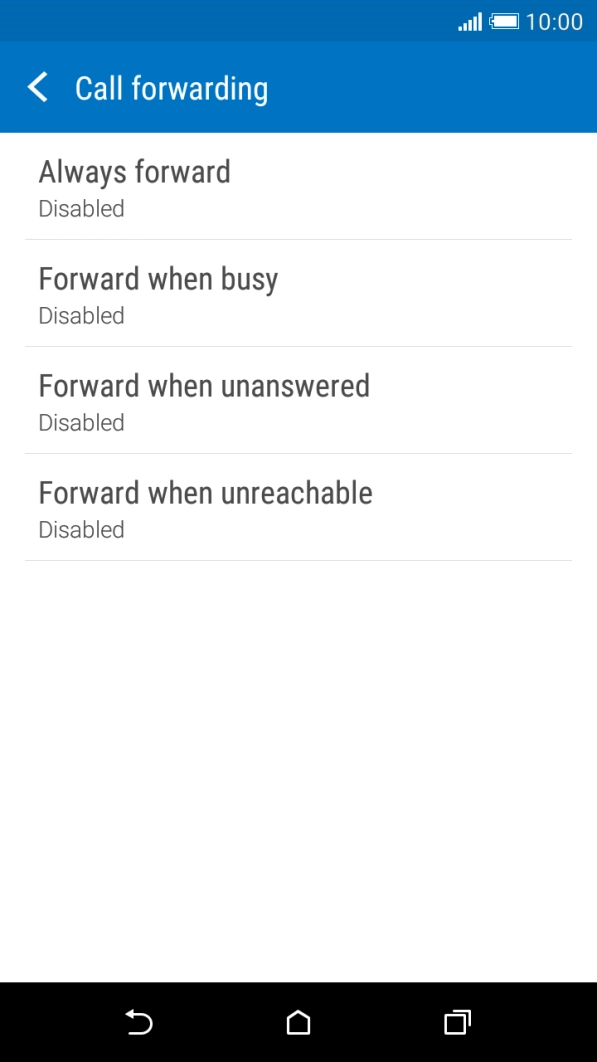 Press the required divert type.