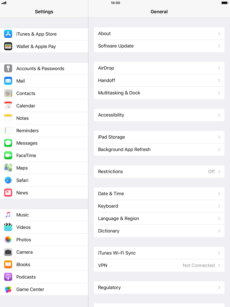 Press Accounts & Passwords.