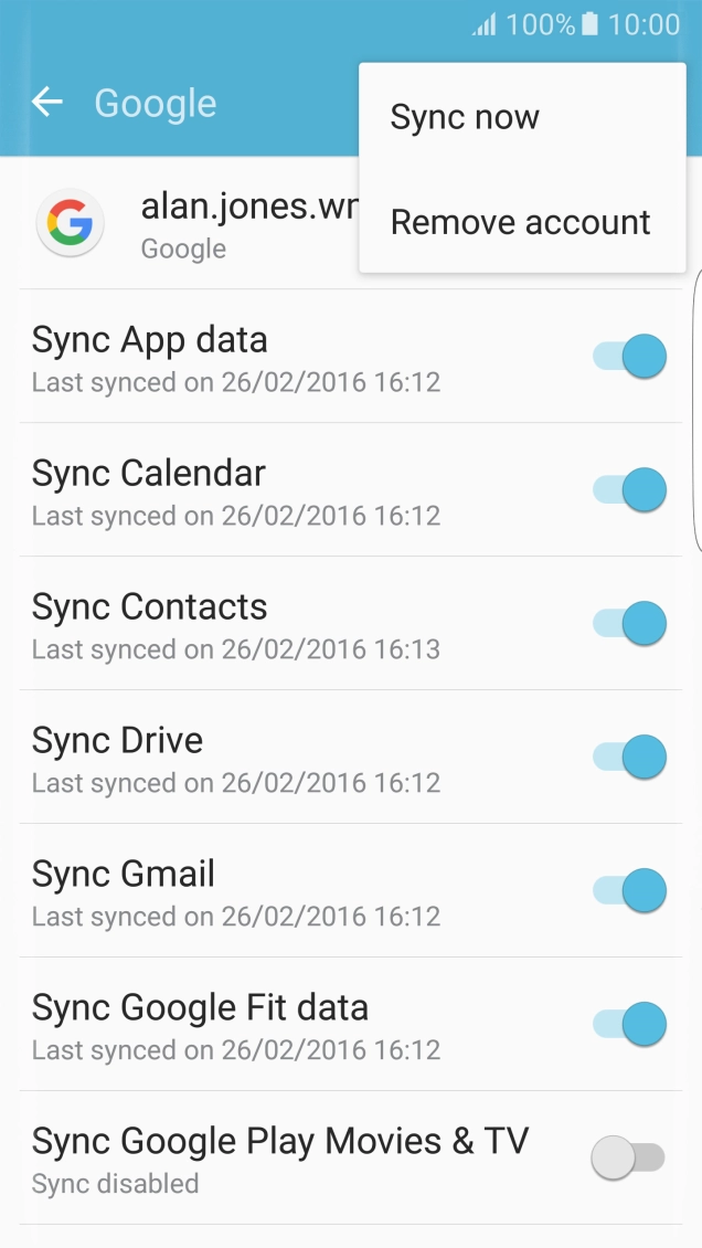 Press Remove account.