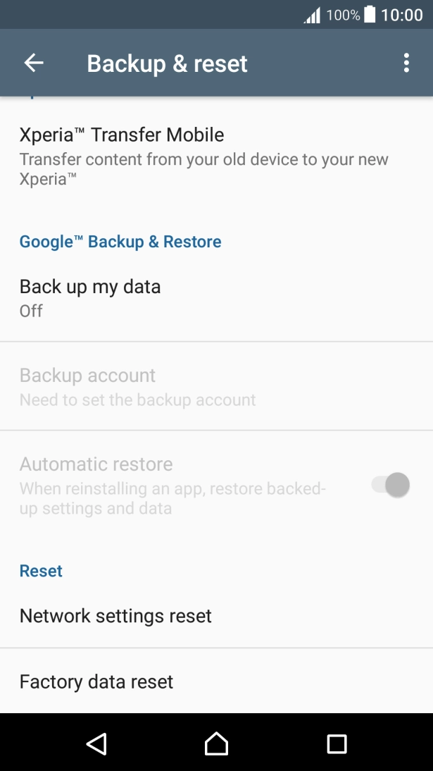 Press Factory data reset. Press Factory data reset.