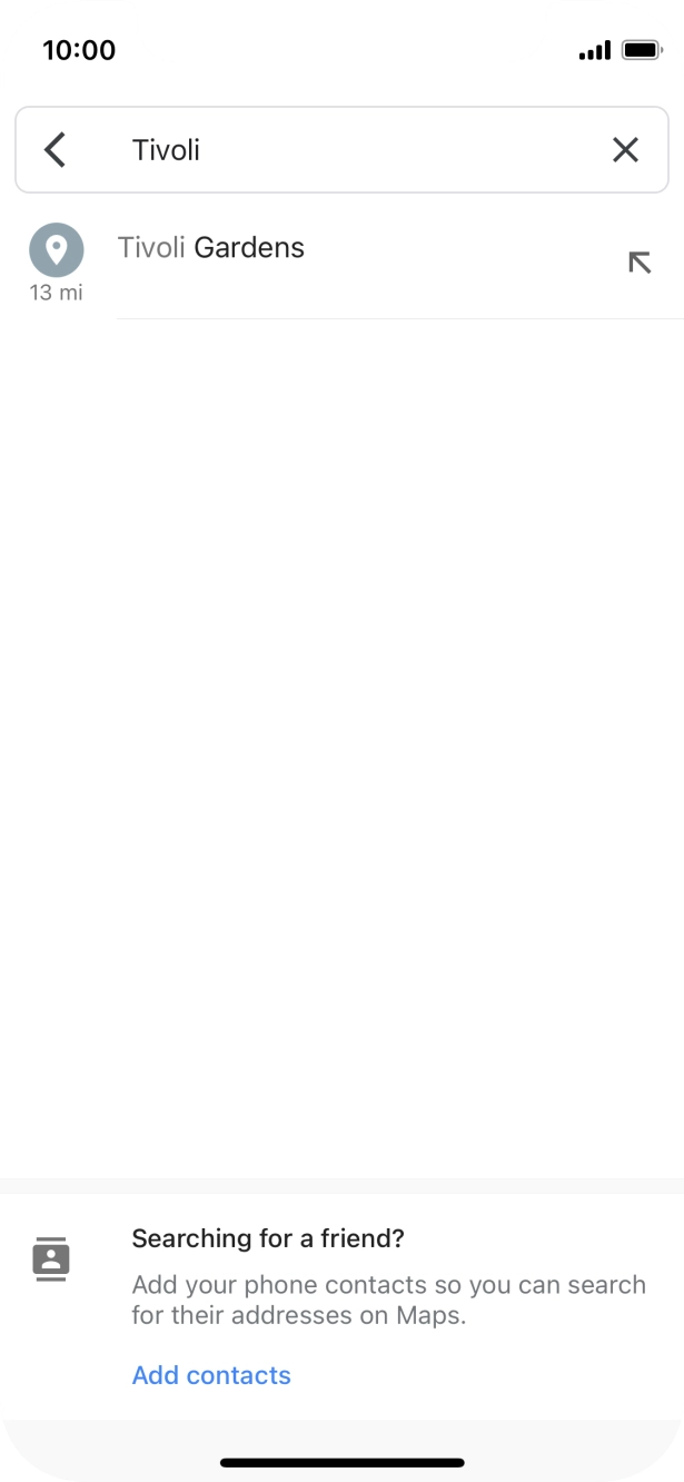 Press the required destination.