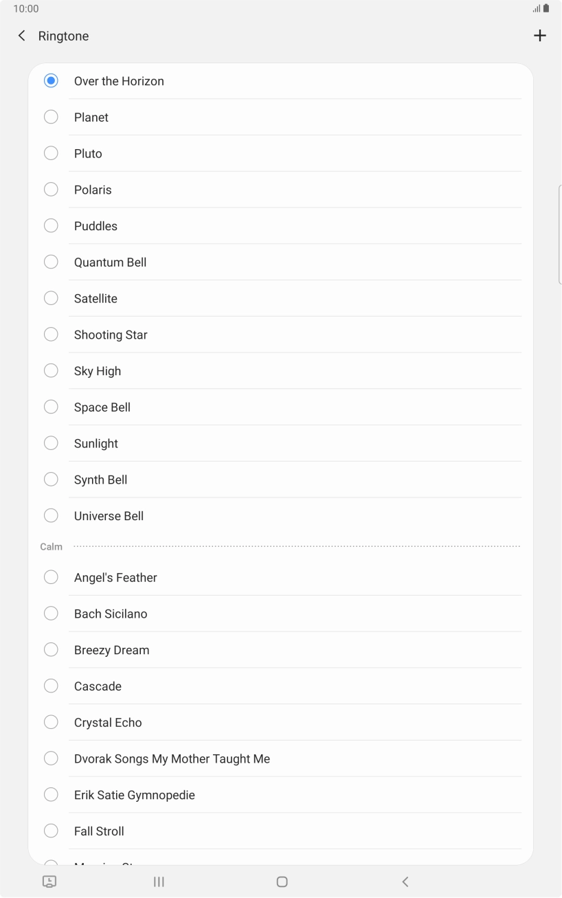 Press the add ring tone icon.