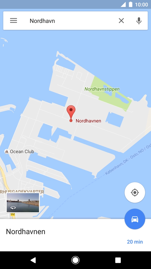 Press the name of the destination at the bottom of the screen.