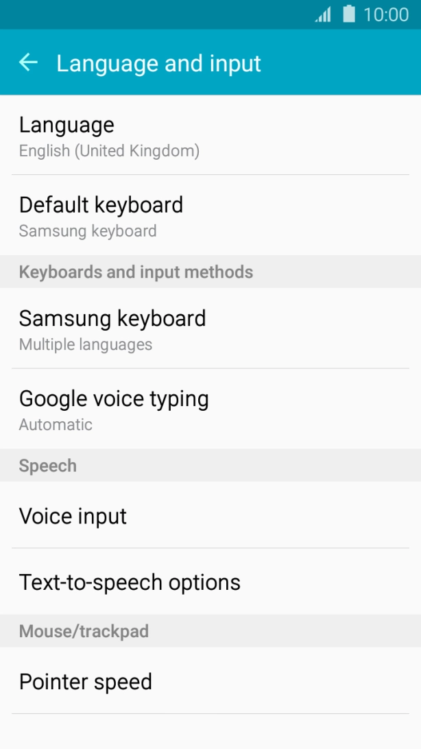 Press Samsung keyboard.