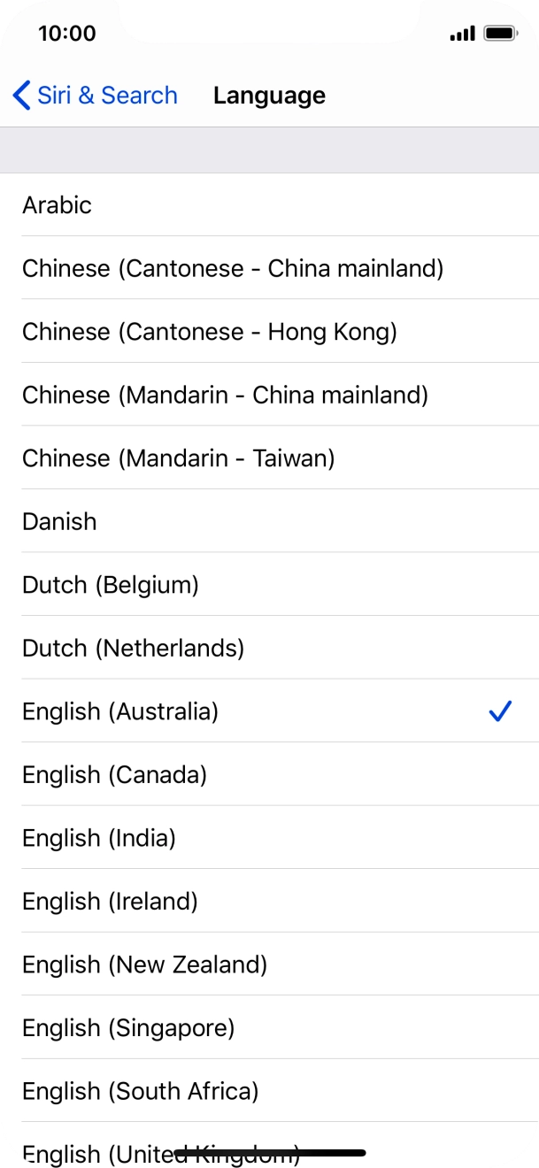 Press the required language.