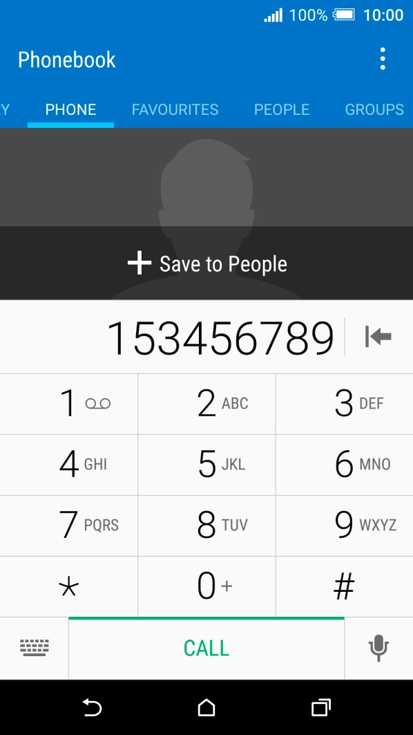 Key in the required number and press CALL.